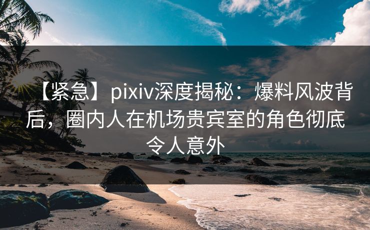 【紧急】pixiv深度揭秘:爆料风波背后,圈内人在机场贵宾室的角色彻底令人意外 【紧急】pixiv深度揭秘:爆料风波背后,圈内人在机场贵宾室的角色彻底令人意外